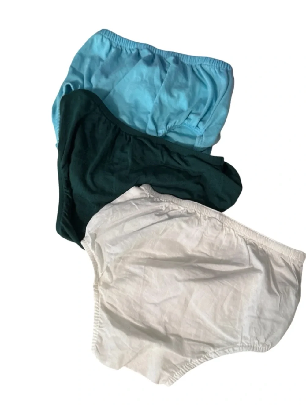 Lot of 3 Baby Diaper Covers -White, Forest Green and Blue. NWOT 12M and Small
